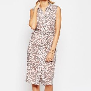 Leopard Print Button Down Dress Size 0P